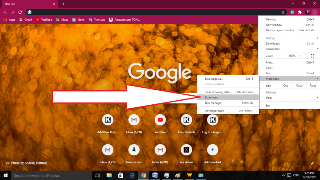 how to access chrome extensions