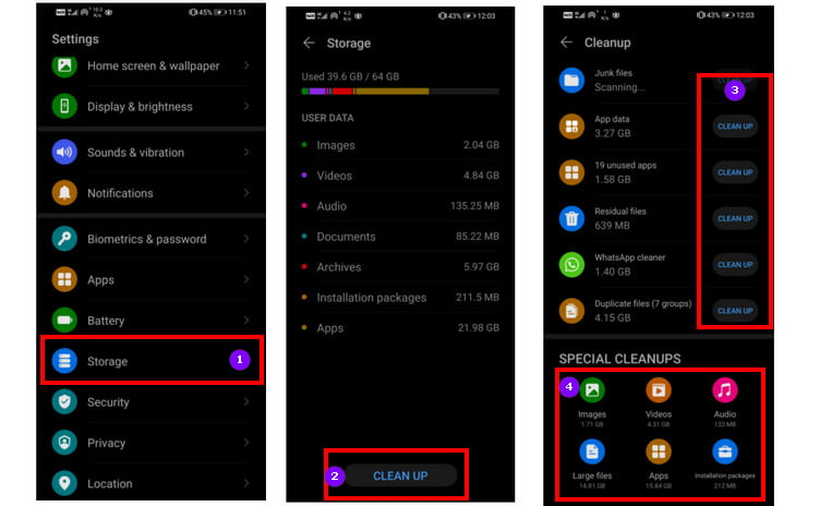 free android storage